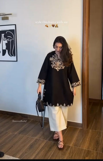 Co-ord Set Black In Pure Cotton
