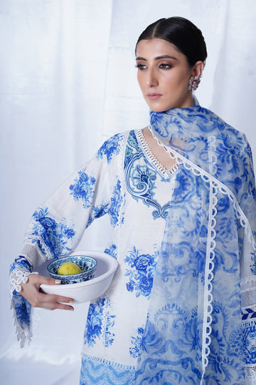 Elegant Ink Blue Printed Kurta Set